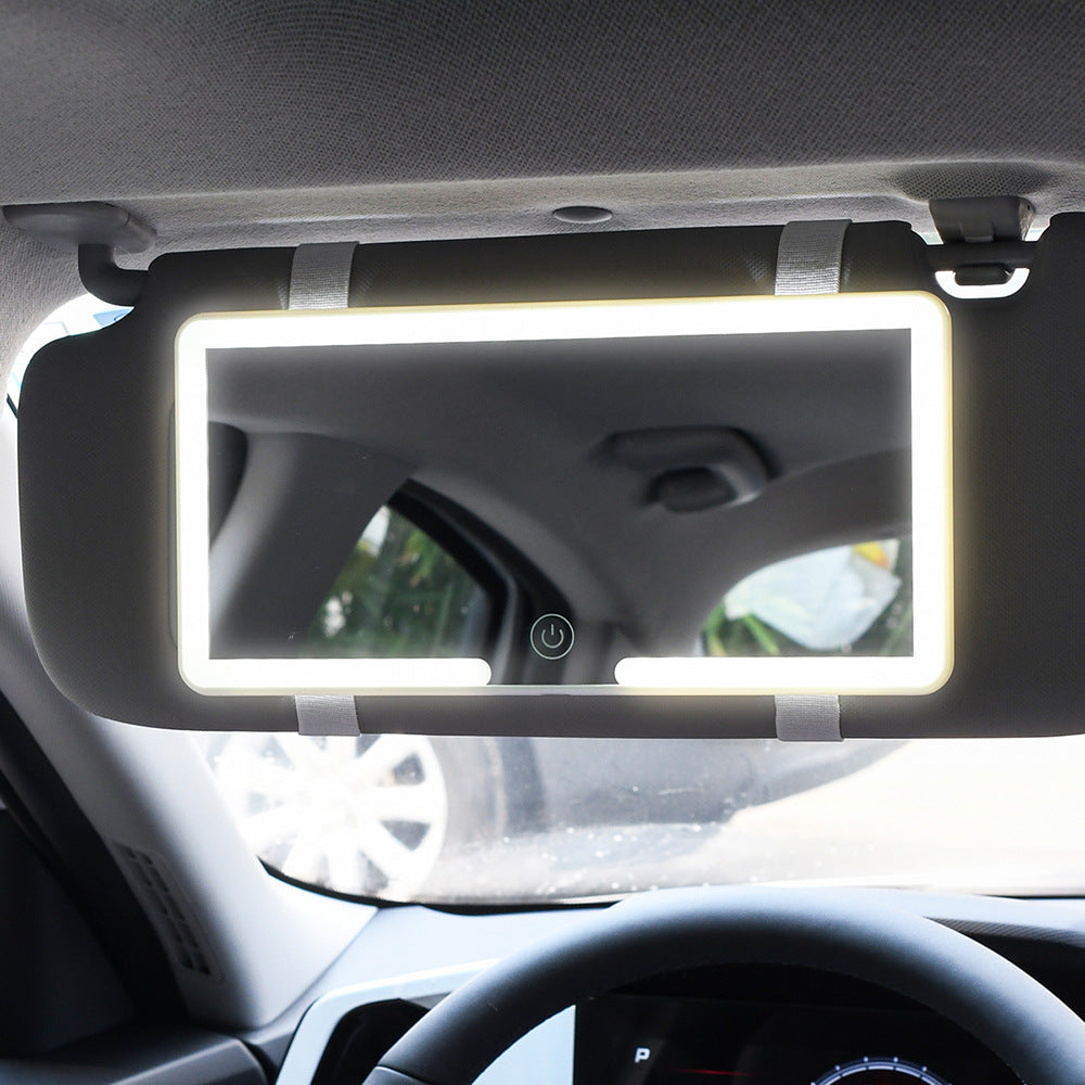 Automotive Sun Louver Makeup Mirror with Dimming Light